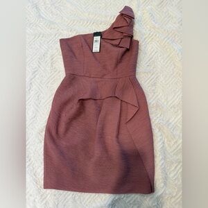 BCBGMaxAzria Dusty Rose One-Shoulder Dress